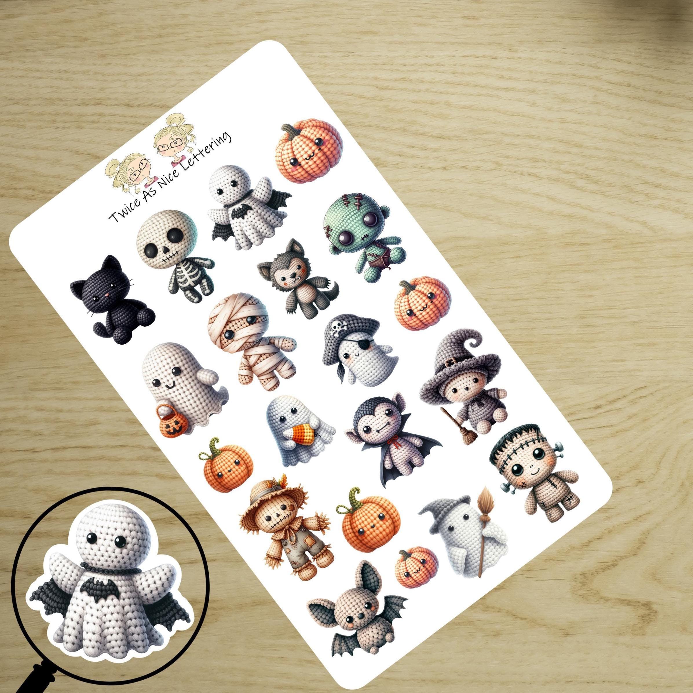 Halloween Planner Stickers: Crochet Style, 20-Piece Set