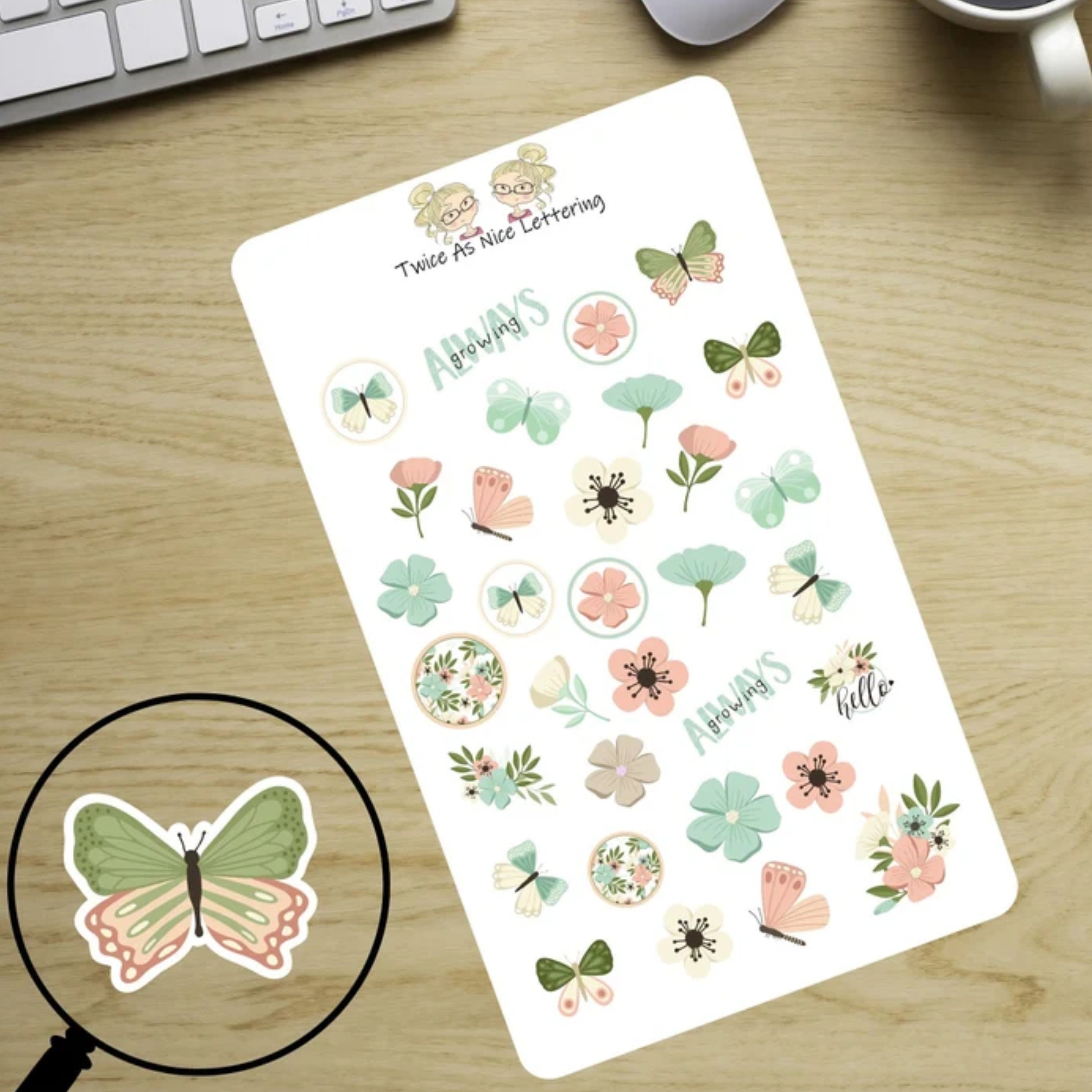 Summer Stickers, Spring Stickers, Floral Stickers, Butterfly Stickers,  Planner Stickers, Stickers for Planners 