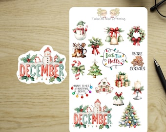 Christmas Planner Stickers: December Monthly Set
