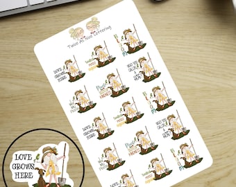 Gardening Planner Stickers: Summer Garden Theme, Half Sheet