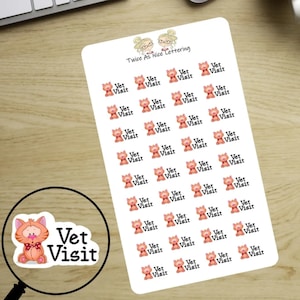 Vet Visit Planner Stickers For Cats, Vet Appointment Stickers, Sticker Sheets, Planner Stickers, Cat Stickers Bild 1