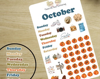 October Planner Stickers: Autumn Fall Planning Kit