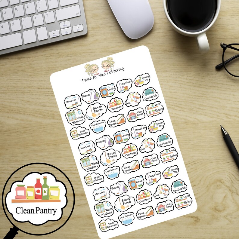 House Cleaning Stickers, Cleaning Stickers, To Do Stickers, Planner Stickers, Happy Planner, Erin Condren image 9