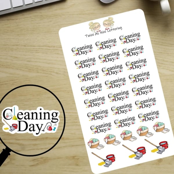 Cleaning Planner Stickers, House Cleaning Planner Stickers, Half Sheet Stickers, Stickers For Planners