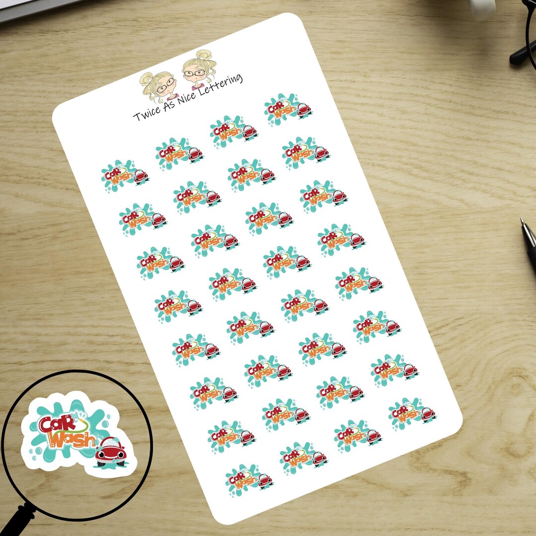 Car Wash Planner Stickers: Reminder Decals - Etsy