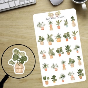 House Plants Stickers, Potted Plants Planner Stickers, Half Sheet Stickers, Stickers For Planners, Planner Stickers image 1