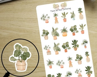 House Plants Stickers, Potted Plants Planner Stickers, Half Sheet Stickers, Stickers For Planners, Planner Stickers