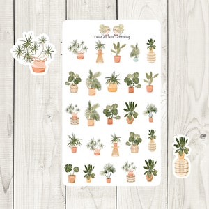 House Plants Stickers, Potted Plants Planner Stickers, Half Sheet Stickers, Stickers For Planners, Planner Stickers image 2