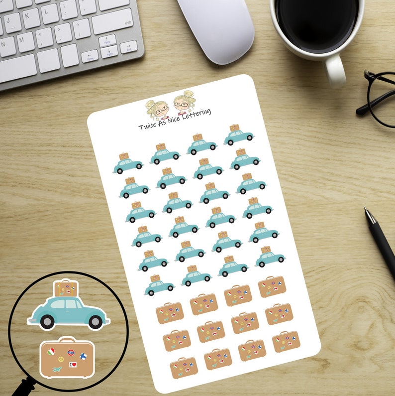 Vacation Planner Stickers, Vacation Road Trip Stickers, Vacation Stickers, Stickers For Planners image 4