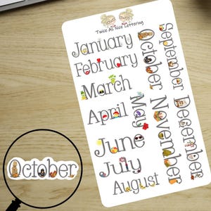 Planner Stickers Months Of The Year Monthly Stickers Planner Sheet Stickers For Planners Month Stickers
