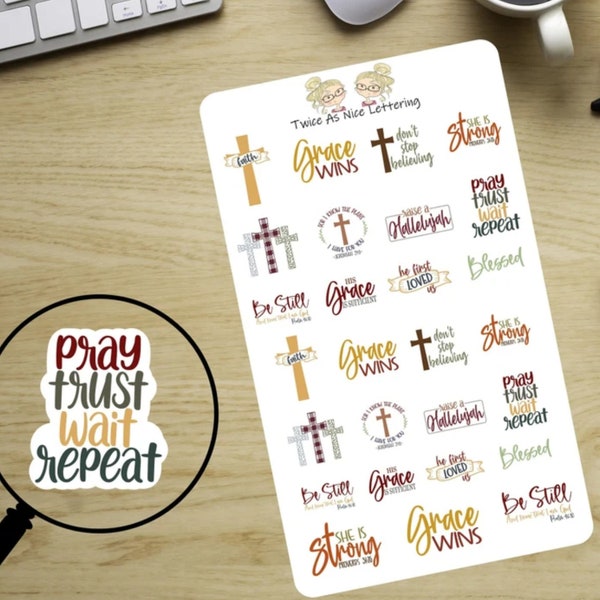 Christian planner stickers, religious stickers, faith based planner stickers, bible stickers