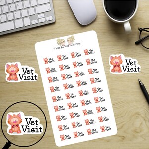 Vet Visit Planner Stickers For Cats, Vet Appointment Stickers, Sticker Sheets, Planner Stickers, Cat Stickers image 3