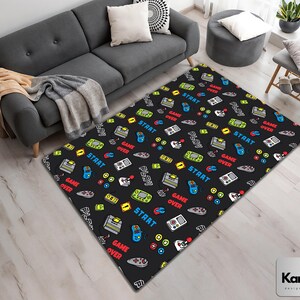 Game Decor Rug, Gaming Decor, Game Controller Rug, Home Decor, Personalized Gift, Area Rug, Cool Floor Rug, Gamer Rug, Game Room Rug