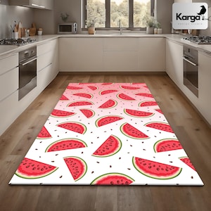 Kitchen Rug, Watermelon Rug, Watermelon Slice Rug, Fruit Rug, Kitchen Decor, Colorful Rug, Gift for Kitchen, Gift for Mom, Modern Rug