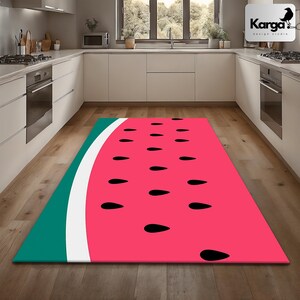 Kitchen Rug, Watermelon Rug, Watermelon Slice Rug, Fruit Rug, Kitchen Decor, Colorful Rug, Gift for Kitchen, Gift for Mom, Modern Rug