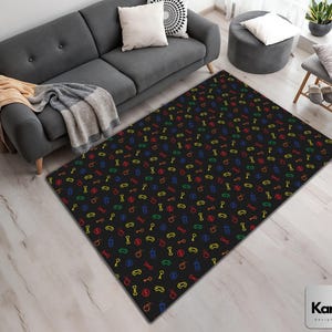 Retro Arcade Carpet, Colorful Trippy Area Rug, 80s 90s Accent Floor Mat, Game Room, Bowling Alley, Man Cave Rug, Game Room Decor, Gamer Gift