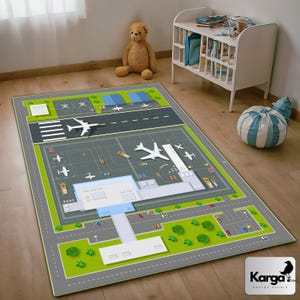 Carte de l'aéroport, tapis 599 pour enfants, décoration de chambre d'enfants, décoration de chambre pour tout-petits, maisonnette, tapis de jeu pour enfants, décoration de chambre d'enfants, tapis de chambre d'enfants, cadeau pour enfants