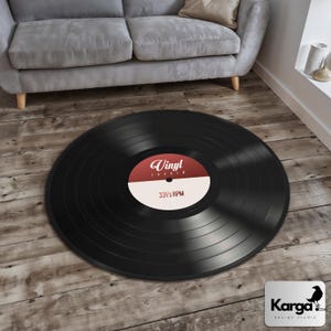 Record, Record Rug, Round Record Rug, Round Rug, Round Music Rug, Music Design Rug, Music Room Rug, Gift Record Rug, Gramophone Record Rug