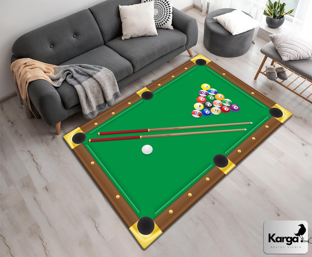 Billiards Pool Rug, Game Room Rug, Young Room Decor, Home Decor Rug ...