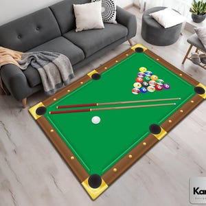 Billiards Pool Rug, Game Room Rug, Young Room Decor, Home Decor Rug, Modern Rug, Area Rug, Billiard Balls Pattern Rug, Sport Rug,Billard Rug