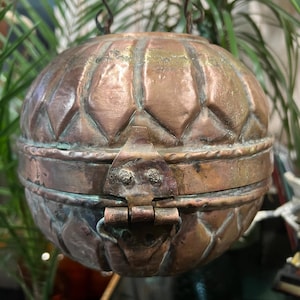 Ottoman Islamic Copper Food Box – Antique 19th Century - Handcrafted Vintage Collectible