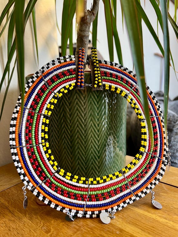 Maasai Mara Beaded Choker Jewellery Original Vintage Kenya