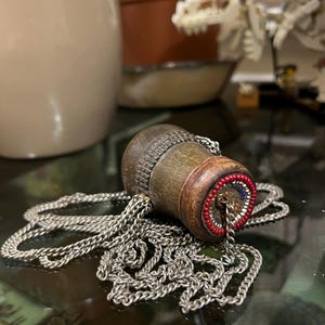 Maasai Mara Snuff Box Necklace | Traditional Kenya Jewellery | Tribal Art | Collectible Tobacciana | Wooden Beaded Necklace