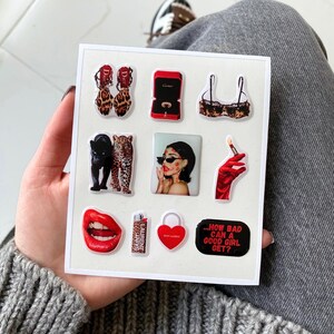 Bad Girl 3D-stickers, 3D-stickers voor telefoonhoes, epoxy liefdesstickers, vinyl, stijlvol, Pinterest