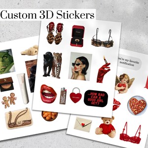 20 benutzerdefinierte 3D-Aufkleber, Erstellen Sie Ihr eigenes Design, personalisierte 3D-Epoxy-Aufkleber