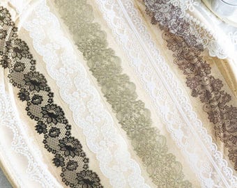 Lace Laser Tape – Black Gothic Lace or Beige Floral Trim | Transparent PET Tape for Journaling, Scrapbooking, DIY Collage - 1 roll