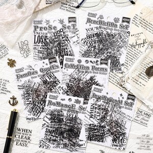 Best Wish Serie Aufkleber, PET-Aufkleber, Scrapbooking dekorative Aufkleber für Junk Journal, Planer, Retro DIY Bastelbedarf - 40St