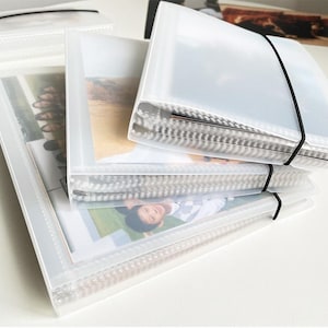 Organizador de pegatinas de 40 páginas, miniálbum A6 reutilizable, transparente, con banda elástica, para diario y álbumes de recortes.