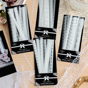 30 st. spetskant PET-klistermärken set | Vintage transparent kantdekorativ tejp för dagbok scrapbooking planerare bröllopskuvertdekor INS-stil