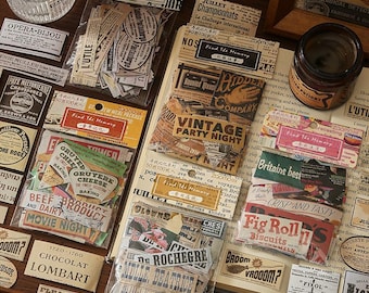100 pcs Vintage Ephemera Newspaper Stickers | Victorian Collage Kit for Junk Journaling, Scrapbooking & Steampunk Decor