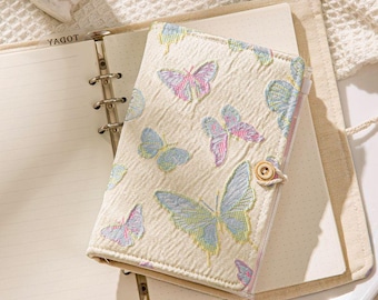 90 Pages Butterfly Embroidered Journal | Handmade Loose-leaf Notebook A5 A6 Vintage Planner Diary | Writing Journal Gift for Women Girls