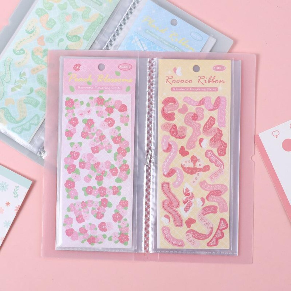 30 Pockets Long Sticker Organizer Binder | Pastel Waterproof Storage ...