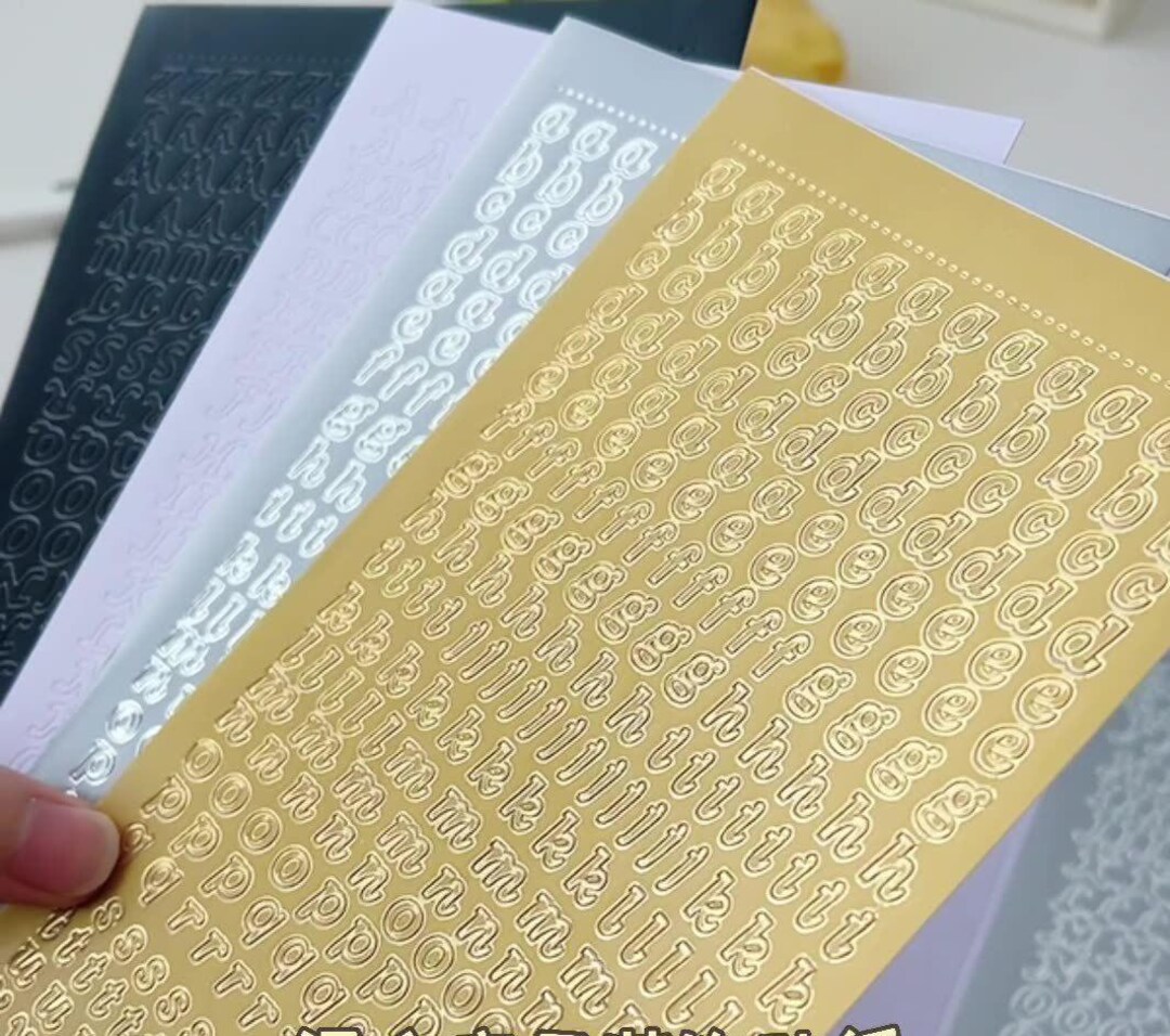 2 Pack Gold & Silver Script Letter Sticker Sheets | Aesthetic ...