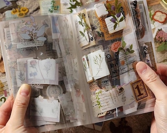 150 st. vintage estetiska klistermärken paket | Retro Ephemera-samling för skräpjournal, scrapbooking, DIY-pyssel, planerare, dekoration