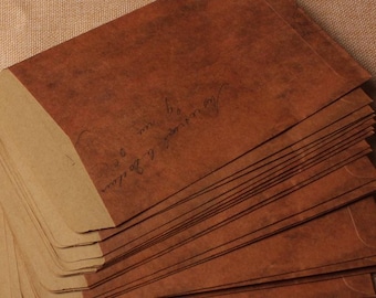 5-Pack Vintage Kraft Paper Envelopes for Sticker Storage | Rustic Paper Pocket Organizer | Postcard Holder for Journaling & Weeding