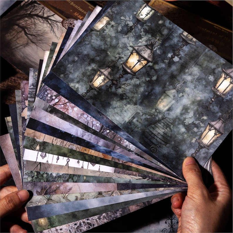 30 Pcs Spooky Halloween Scrapbook Paper Pack | Gothic Castle & Forest ...