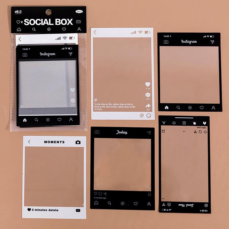 15 Pcs Modern Frame Stickers Pack | Film Music Social Media Template ...