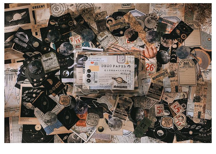 200 Pcs Vintage Washi Paper Stickers Kit | Junk Journal Ephemera Pack ...