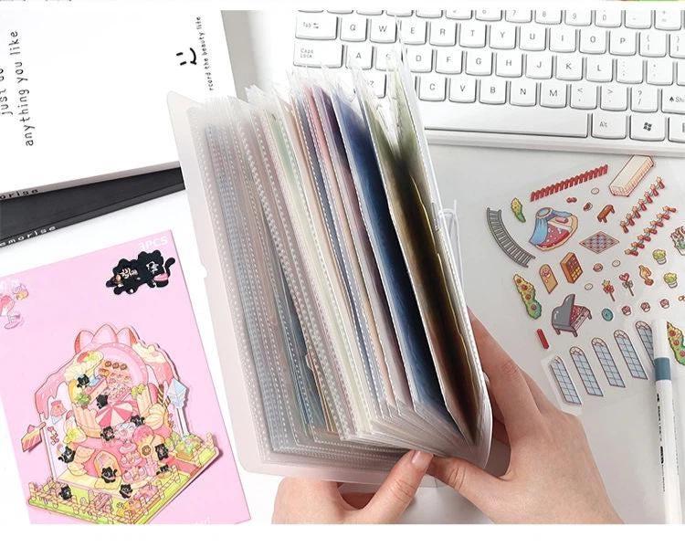 A5 Large Sticker Storage Book | 26 Pages Reusable Clear Pocket ...