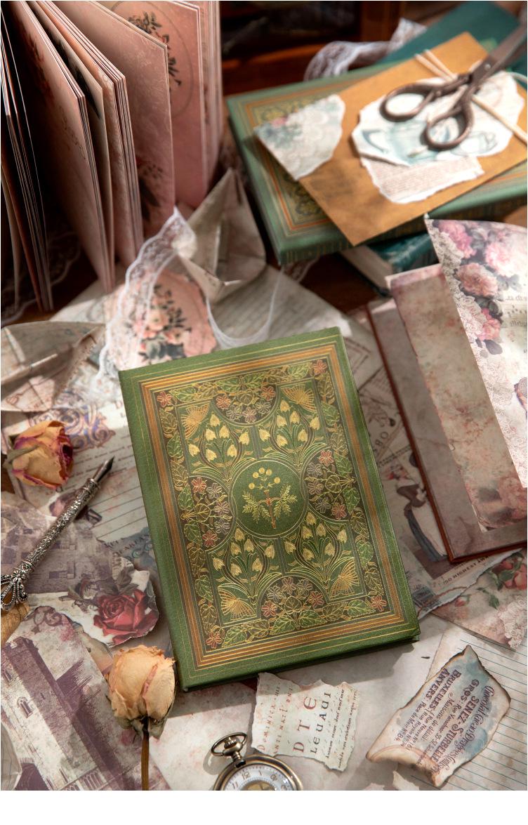120 Pages Vintage Botanical Junk Journal Notebook | Medieval Style Ephemera Writing Book ...