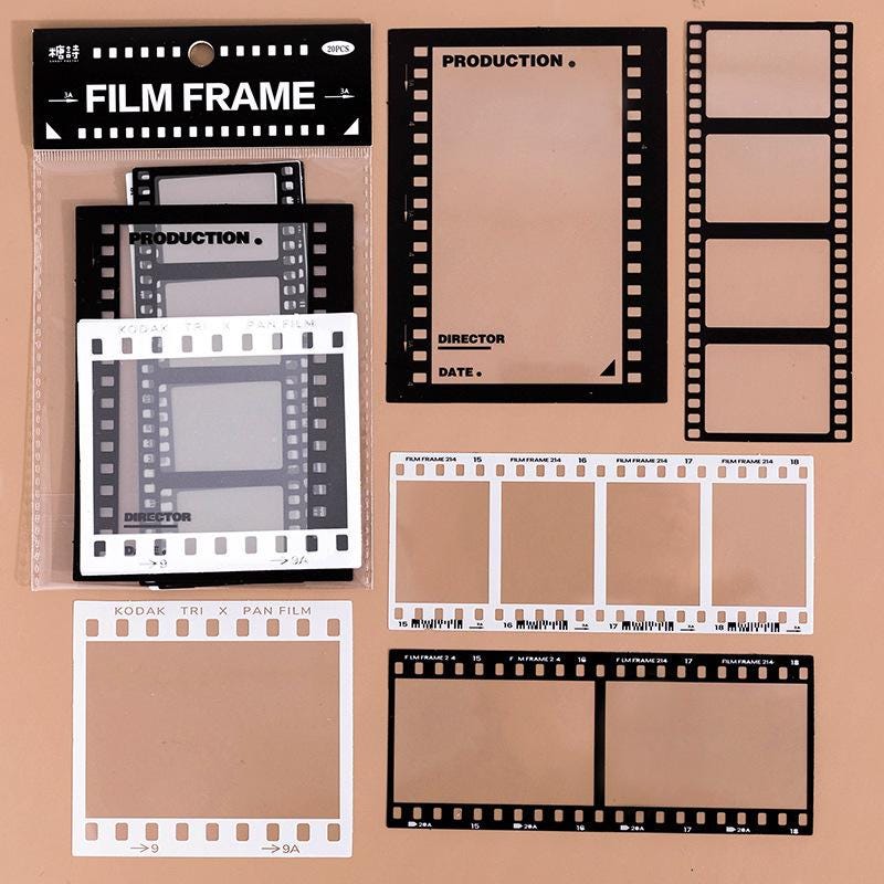 15 Pcs Modern Frame Stickers Pack | Film Music Social Media Template ...
