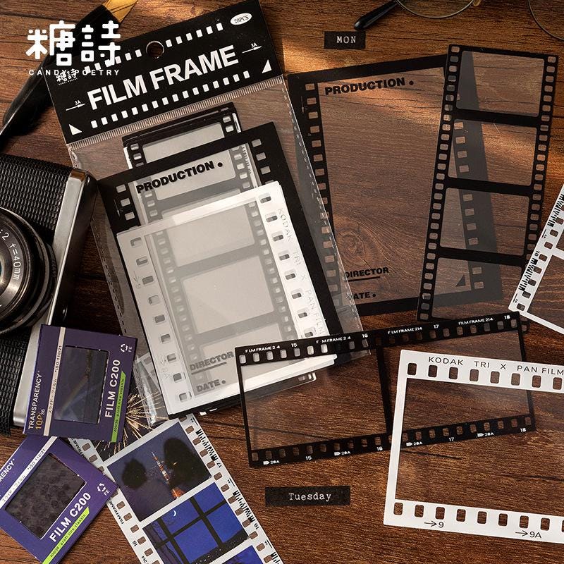 15 Pcs Modern Frame Stickers Pack | Film Music Social Media Template ...
