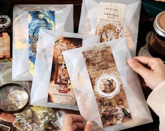 200 pcs Vintage Junk Journal Material Pack | Washi Stickers Ephemera PET Paper Notes for Scrapbooking Collage, Time & Space