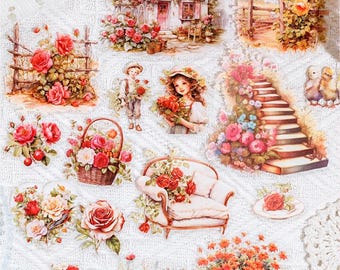 30 Pcs Vintage Garden Ranch Stickers | Cottagecore Aesthetic Scrapbook ...