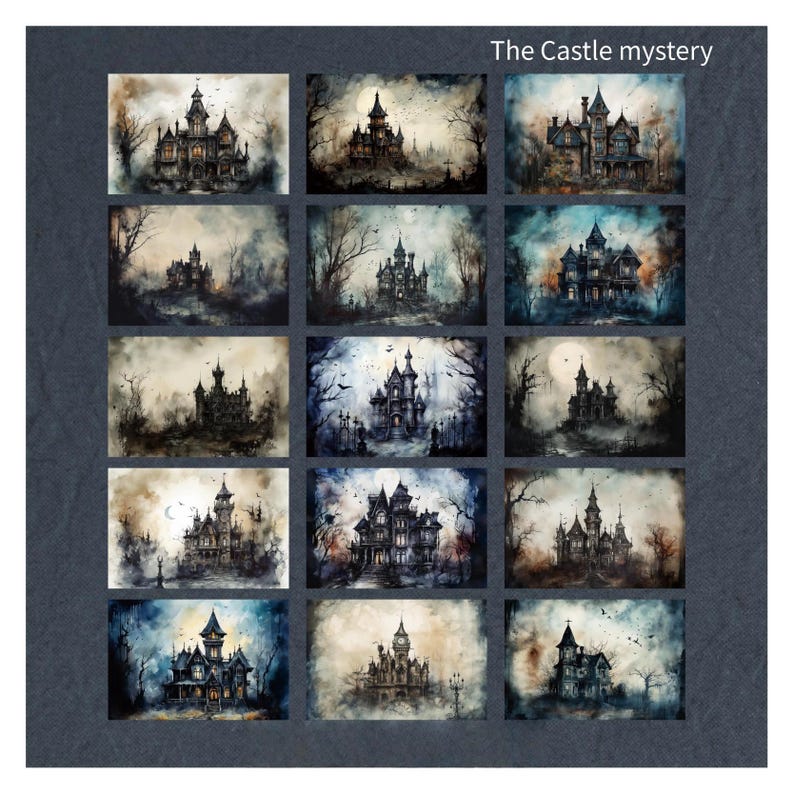 30 Pcs Spooky Halloween Scrapbook Paper Pack | Gothic Castle & Forest ...