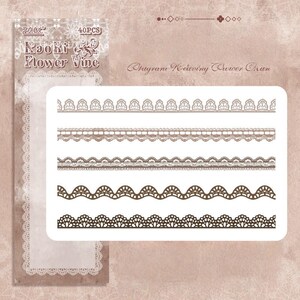 Lace Stickers, Scrapbooking dekorative Aufkleber für Junk Journals, Planer, Retro DIY Bastelbedarf - 40St